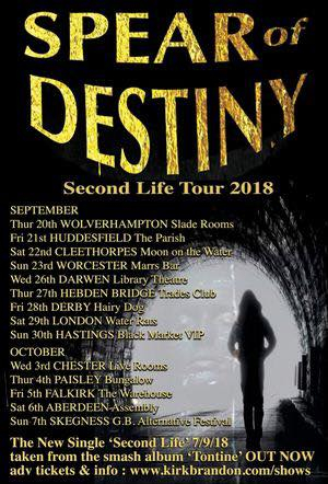 Spear Of Destiny. Second Life Tour 2018. New LP 'Tontine' out now. Kirk Brandon, Phil Martini, Craig Adams, Adrian Portas, Steve Allan Jones, Tontine CD Gold Vinyl. Westworld. 35th anniversary. Live shows. Live gigs. Phil Martin Live Drummer. Studio Drummer. Mapex Orion Drums. Paiste 2002 Cymbals. Vic Firth 3A Drum Sticks. Aquarian Response 2 Drum-heads. Ludwig Black Beauty Snare drum. Grapes Of Wrath 1983. i